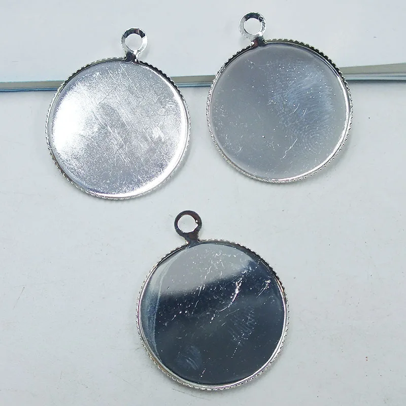 

500pcs/16mm High quality silver plated Pendant Trays Blank Pendant Bases Cameo Cabochon,Bezel Pendant Settings