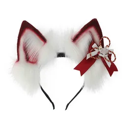 Rechargable Electric Hair Clasp Moving Red Fox Ear Headband Cosplay Props Carnival Halloween Club Pub Masquerade Party Headwear