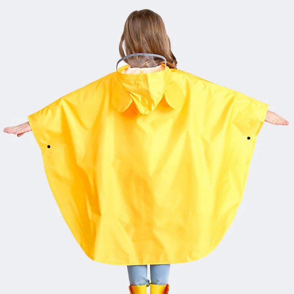 

Lightweight Reusable Kids Raincoat Backpack Friendly Portable Waterproof Rainwear For School Outdoor Elastic Sleeve Bright Color
