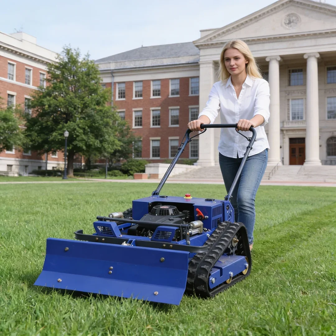 

Customized Cordless Low Noise Lawn Mower - Remote Operated with Snow Shovel for All Scale Yard Maintenance