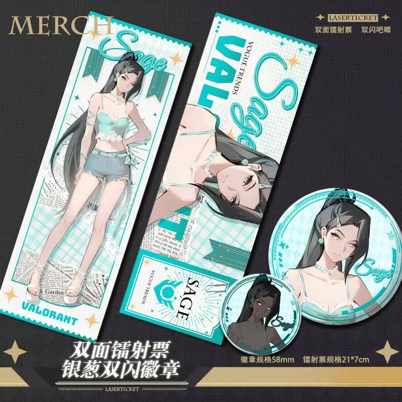 2 قطعة أنيمي VALORANT القرنفل حكيم تأثيري المرجعية الليزر تذكرة الطلاب اللوازم المدرسية القرطاسية دبابيس بروش شارة