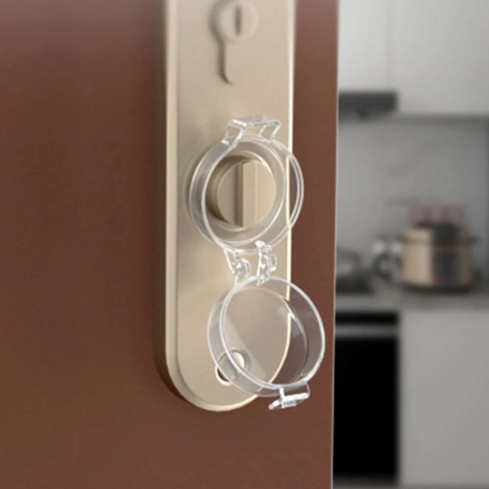 

4Pcs Child Safety Door Lock Babyproof Door Knob Cover Easy Install No Tools Required Clear Adhesive Cabinet Locks for Home