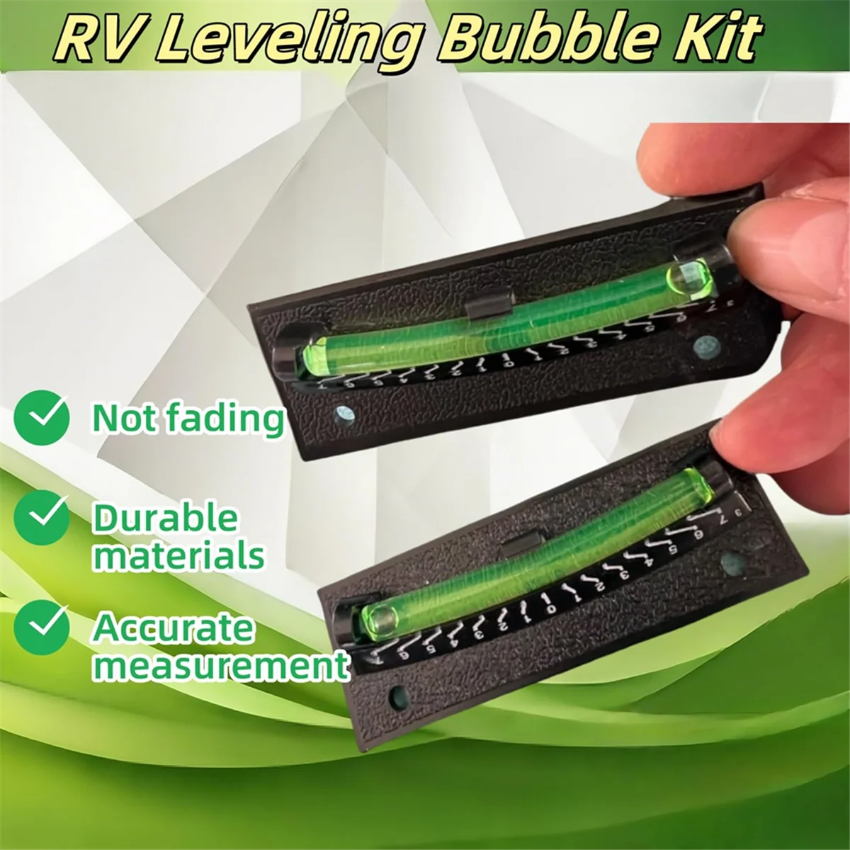 AA98 RV Level Bubble Graduated Scale Stick on Leveling System,High Visibility Bubble for ,Trailer,Caravan & RV 2 Pack