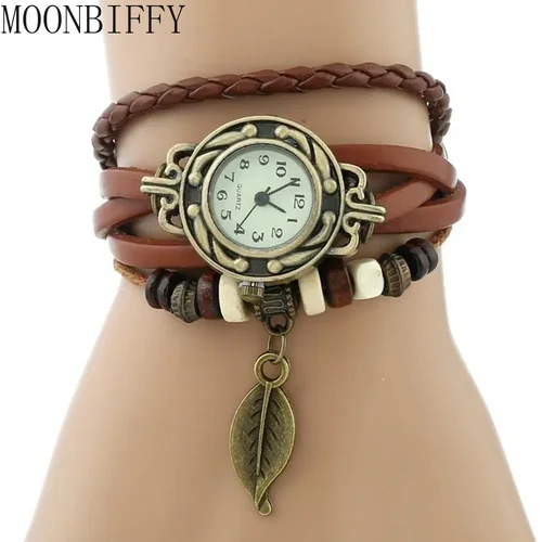 Relojes de vestir elegantes a la moda para mujer, relojes de pulsera Vintage para mujer, correa de cuero, esfera pequeña, reloj de cuarzo para mujer