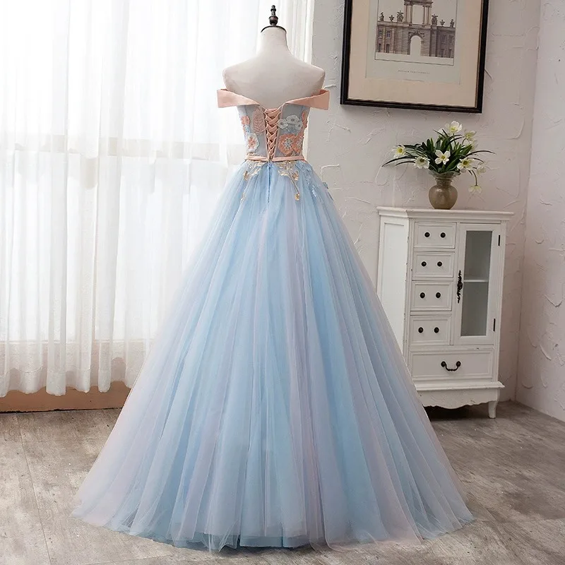 2025 novo um ombro piano longo palco solo desempenho vestido de fio colorido anfitrião arte exame estúdio flor vestido pong vestido