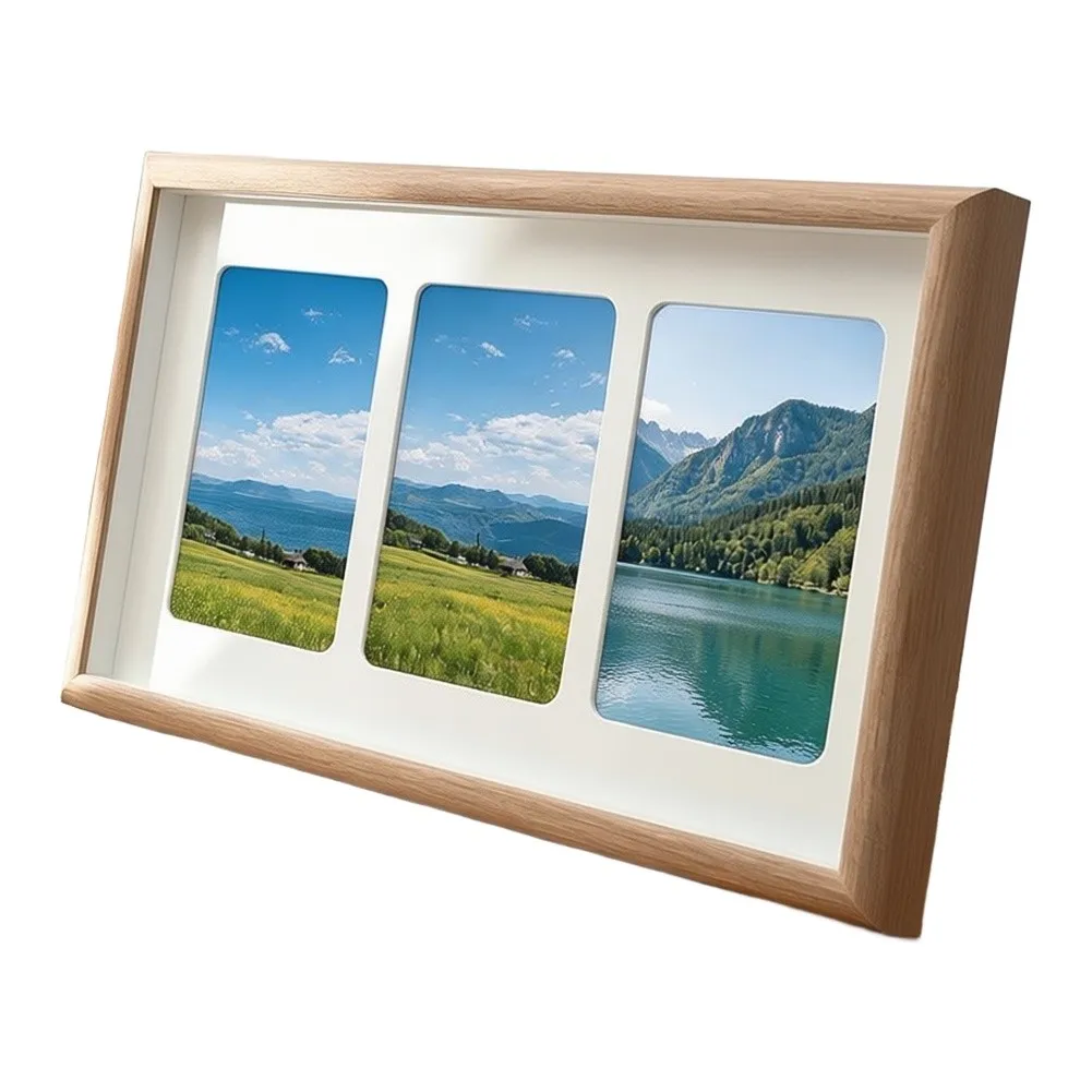 Desktop Photo Organizer Wooden Photo Frame Personalized Memory Display Multi-angle Viewing For Family Reunion Display