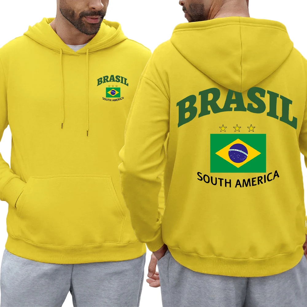 البرازيل أمريكا الجنوبية المطبوعة الرجال هوديس الهيب هوب موضة هودي عادية كبيرة الحجم الشارع الشهير الصوف متعدد الألوان البلوز الخريف #1