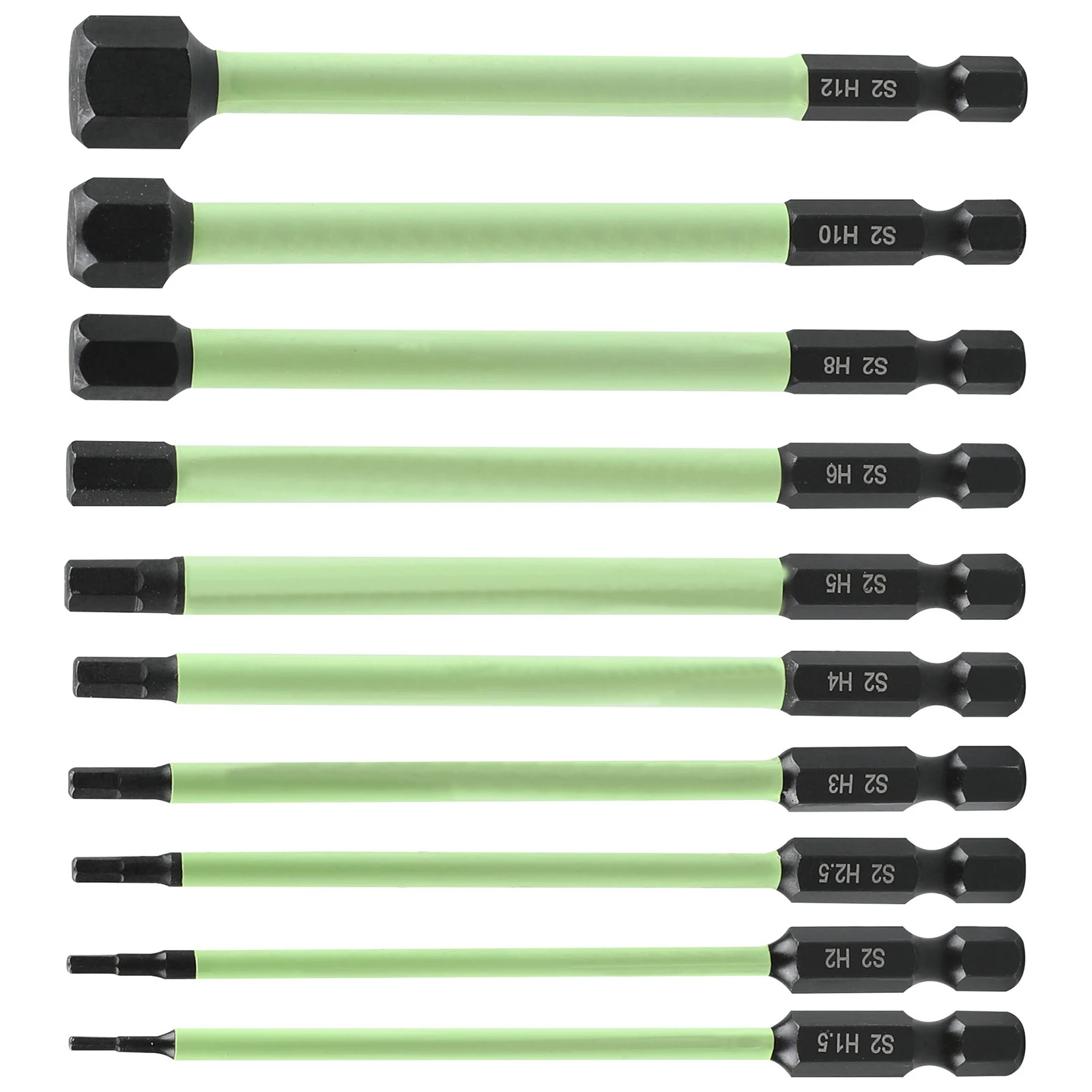 Metric Allen Chave de Fenda Bits Grupo Cabeça Hex Chave Allen Broca Grupo s2 Liga de Aço Ponta Magnética 100 mm 10 Pcs