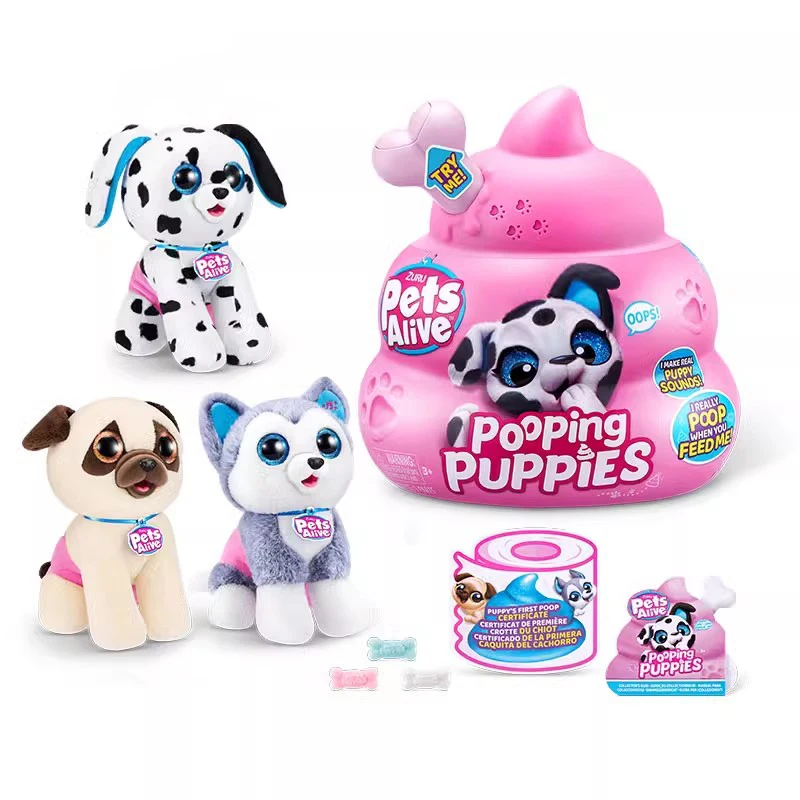 

ZURU Pets Alive Pooping Puppies Interactive Assortment Plush Toys Motorized Vocal Pet Puppy Children's Interactive Toys Gifts