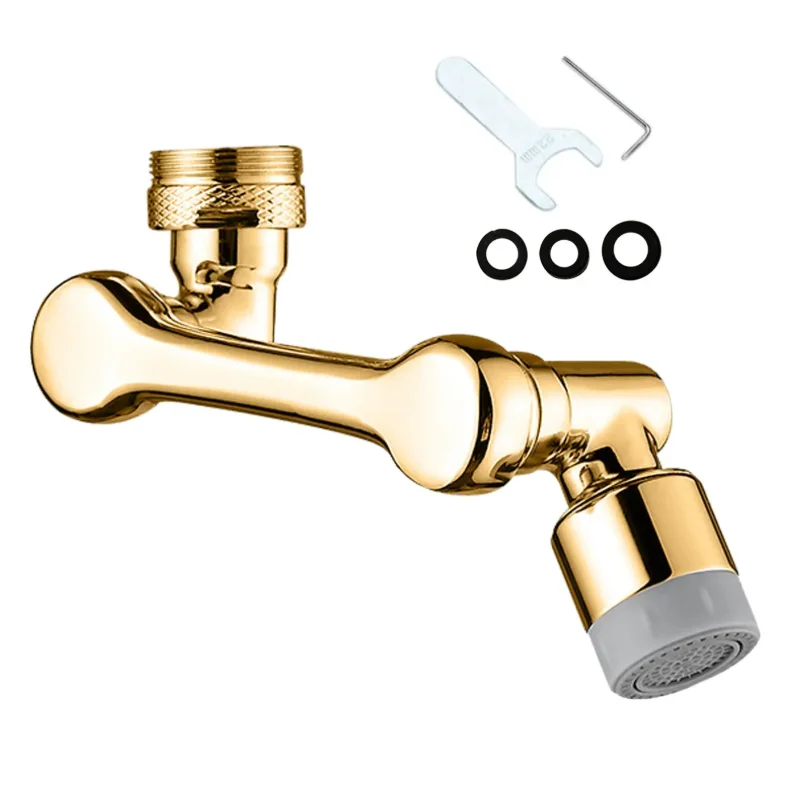 New Universal Faucet Extender - 1080° Rotation Aerator Bubbler with Dual Mode, Kitchen/Bathroom Washbasin Faucet Adaptor