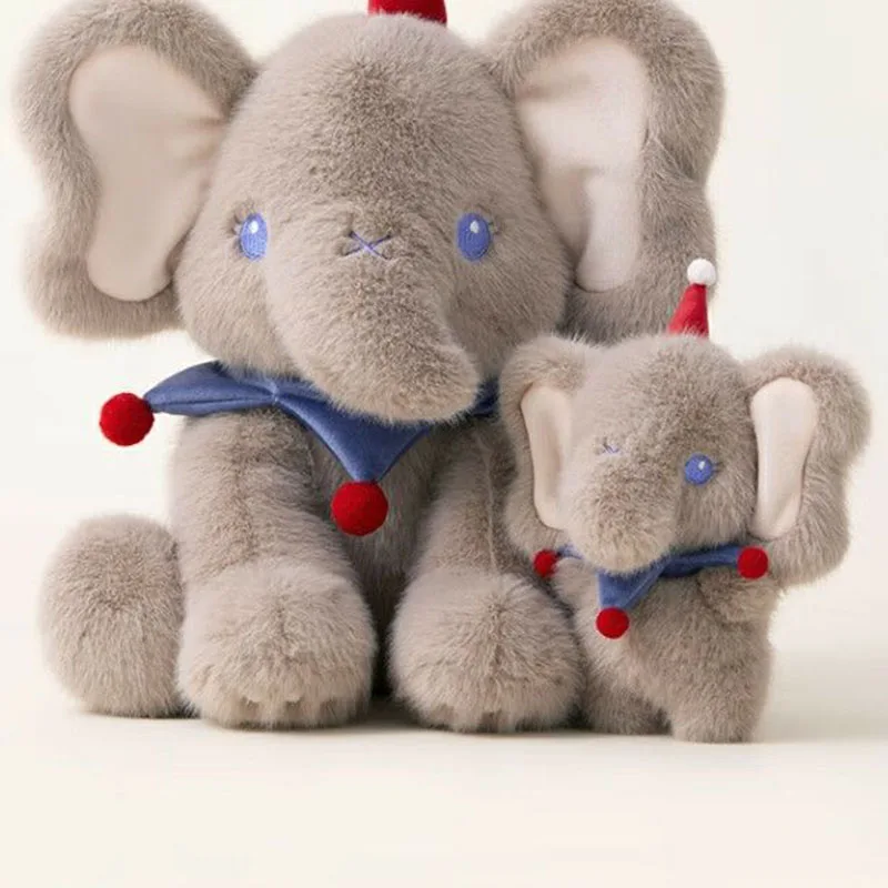 

Cute Grey Elephant Plush Toy with Red Hat Soft Stuffed Animal Doll for Birthday Christmas Easter New Year Home Room Decoration