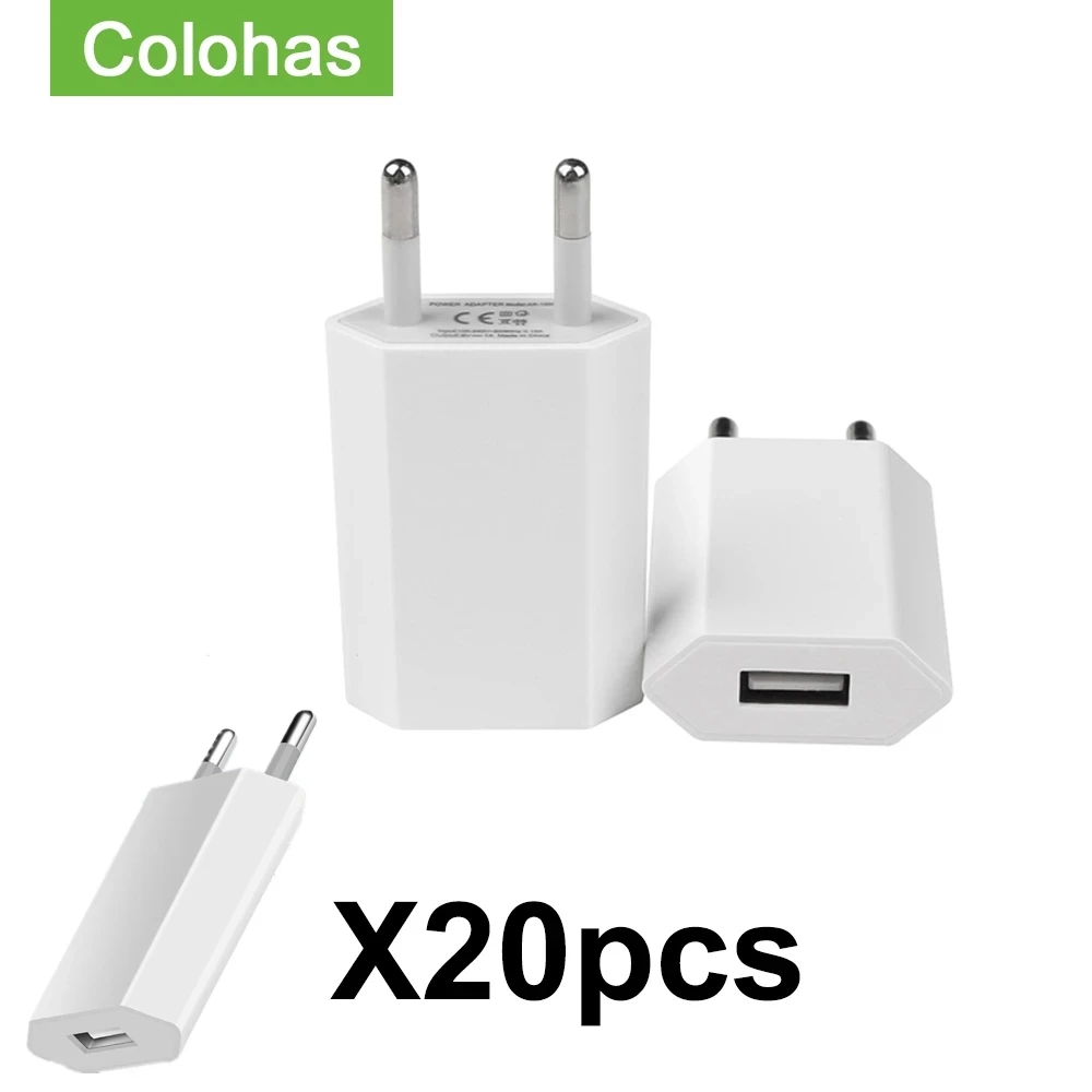 20 Pcs/Lot USB Cable Phone Charger Wall Travel Charger Power Adapter EU/USA Plug for iPhone 12 Pro 11 XS MAX XR X Drop shipping