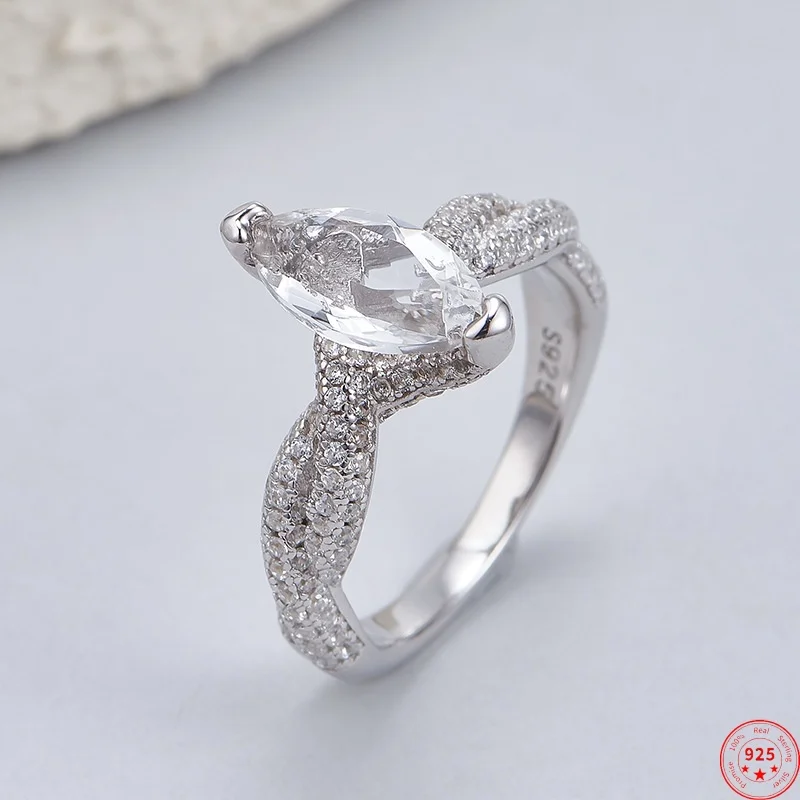 

Кольца из стерлингового серебра S925 для женщин и мужчин, тангентный самолет, геометрический горный кристалл, микроинкрустация, циркон, модные ювелирные изделия в стиле панк, оптовая продажа