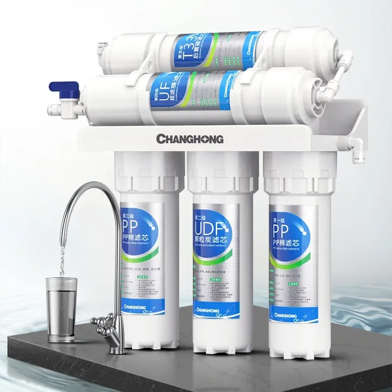 Changhong-Purificateur d'Eau Domestique Direct du Robinet, Filtre de Cuisine, Livraison Directe, en Cinq Étapes