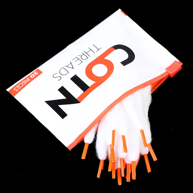 20pcs/bag High Quality 10cm Prebuilt Wire Coil Threads Organic Vape Cotton Strips Shoelace For RTA RDA Atomizer Accessorie New