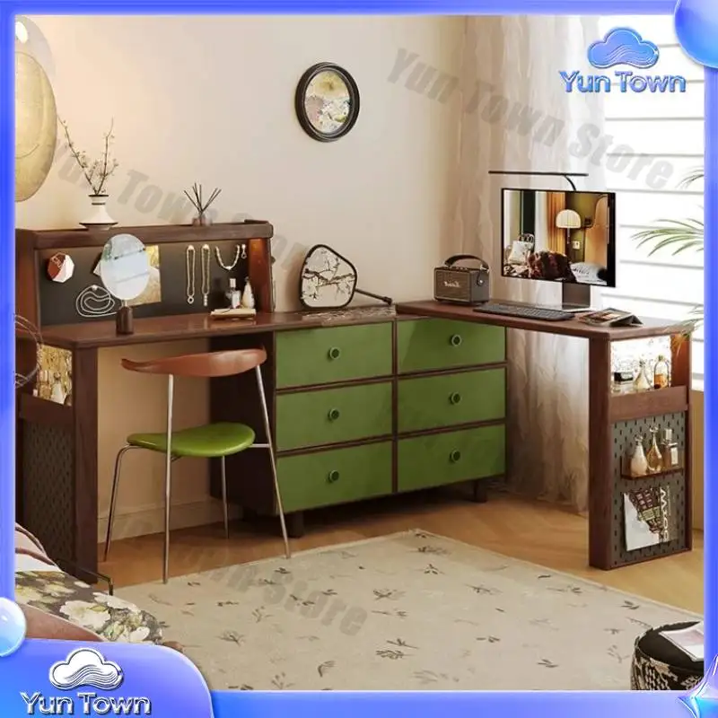 Brown Green Wood Vanity Tables Aesthetic Folding Unique Light Makeup Dressers Bedroom Drawers Luxury Penteadeira Furniture