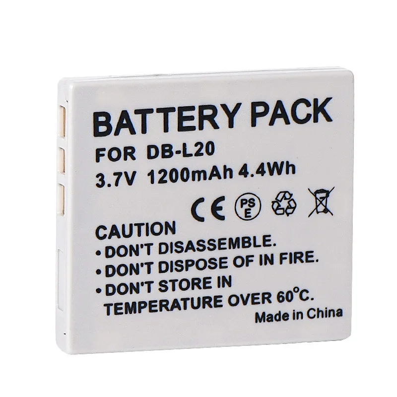 DB-L20 1200mAh Akumulator do aparatu Sanyo Xacti DMX-C1 C4 C5 C6 CA6 CA8 CA9 CG5 CG6 CG9 DSC-C4 C5 E6 J4 VPC-C1 C4 C40 — zdjęcie produktu 6