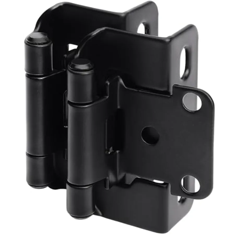 

1/" Overlay Black Cabinet Hinges for Cabint Doors 30 Pairs Partial Wrap Semi-Concealed Self-Closing Face Frame Hinge for Cupboa