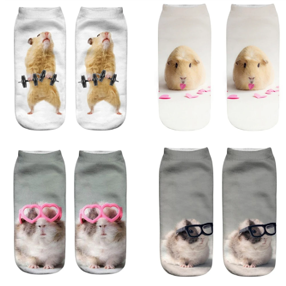 Neue Mode 3D Gedruckt Maus Totoro Socken Lustige Kawaii Frauen Niedlichen Tier Fitness Hamster Sokken Dropship – Detail 3