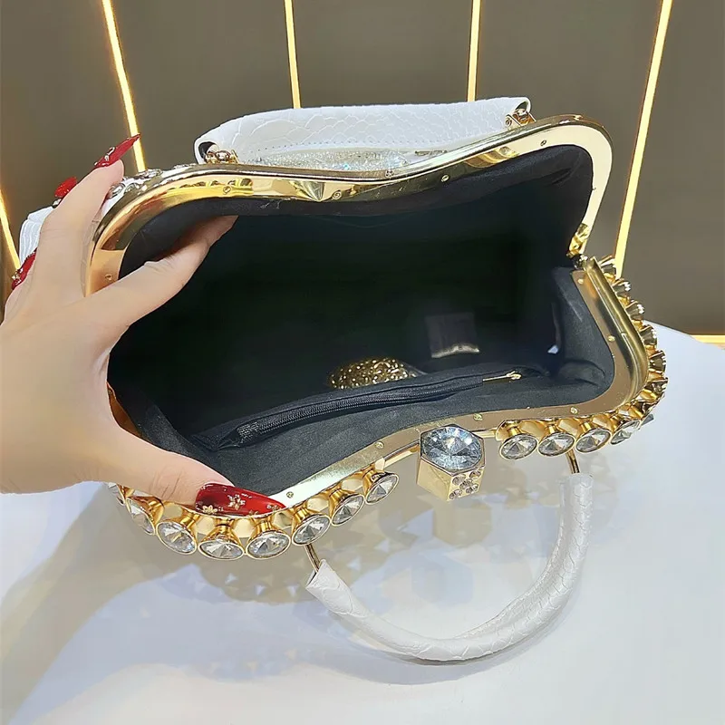 2025 High End Big Rhinestones Top-handle Handbags New Fashion Luxury Evening Bag Frame Designer Ladies Crossbody Bag Tote Bag