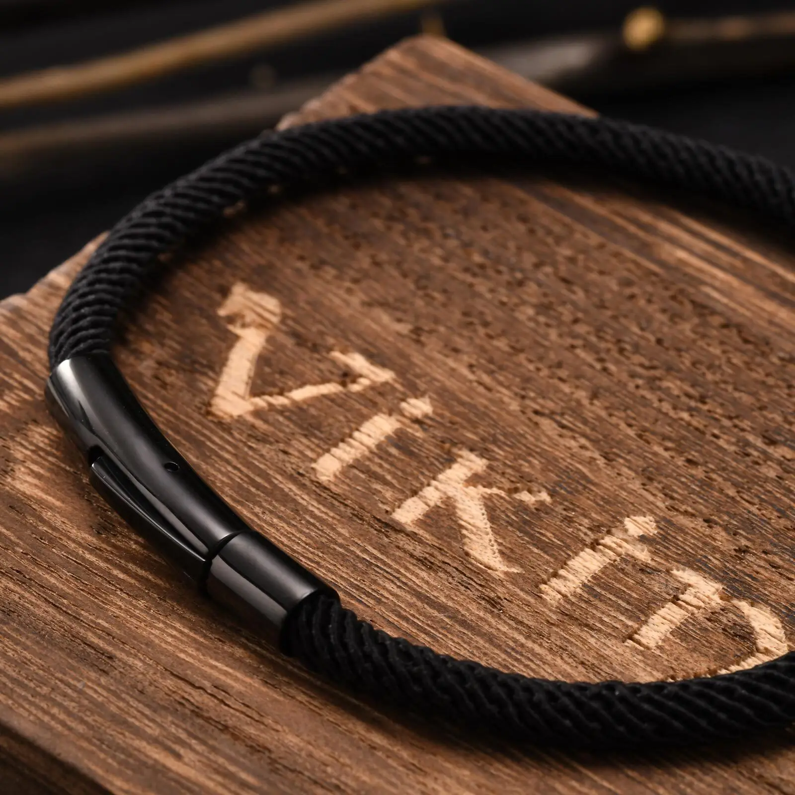 Minimalist Rope Bracelets for Men Boys, Black Color Single Milan Rope Wristband,Stylish Jewelry Gifts