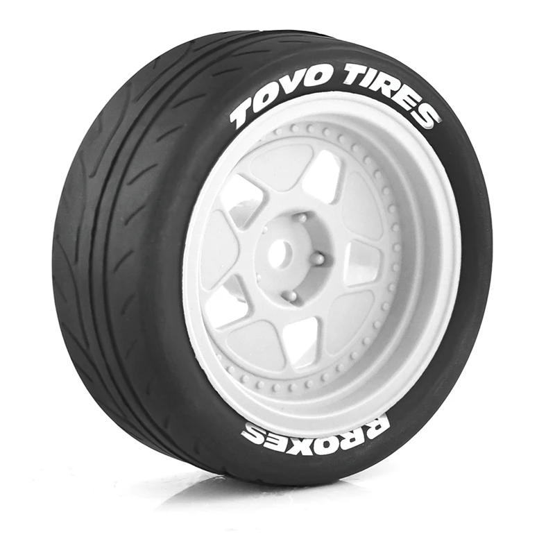 4PCS 68Mm 1/10 RC Racing Car Tires On Road Touring Drift Car Tyre Wheel For Tamiya TT01 TT02 XV01 Spare Parts Parts As Shown