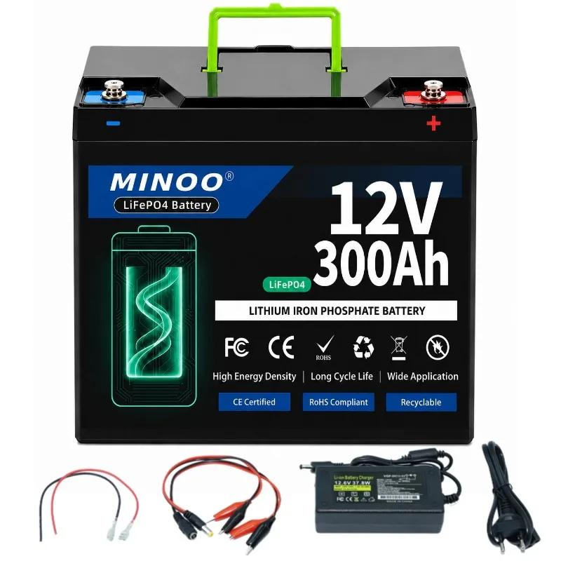 High Quality 12V 300Ah LiFePO4 Battery 8000+ Cycles Deep Cycle BMS for RV Solar Off-Grid Home Storage Marine