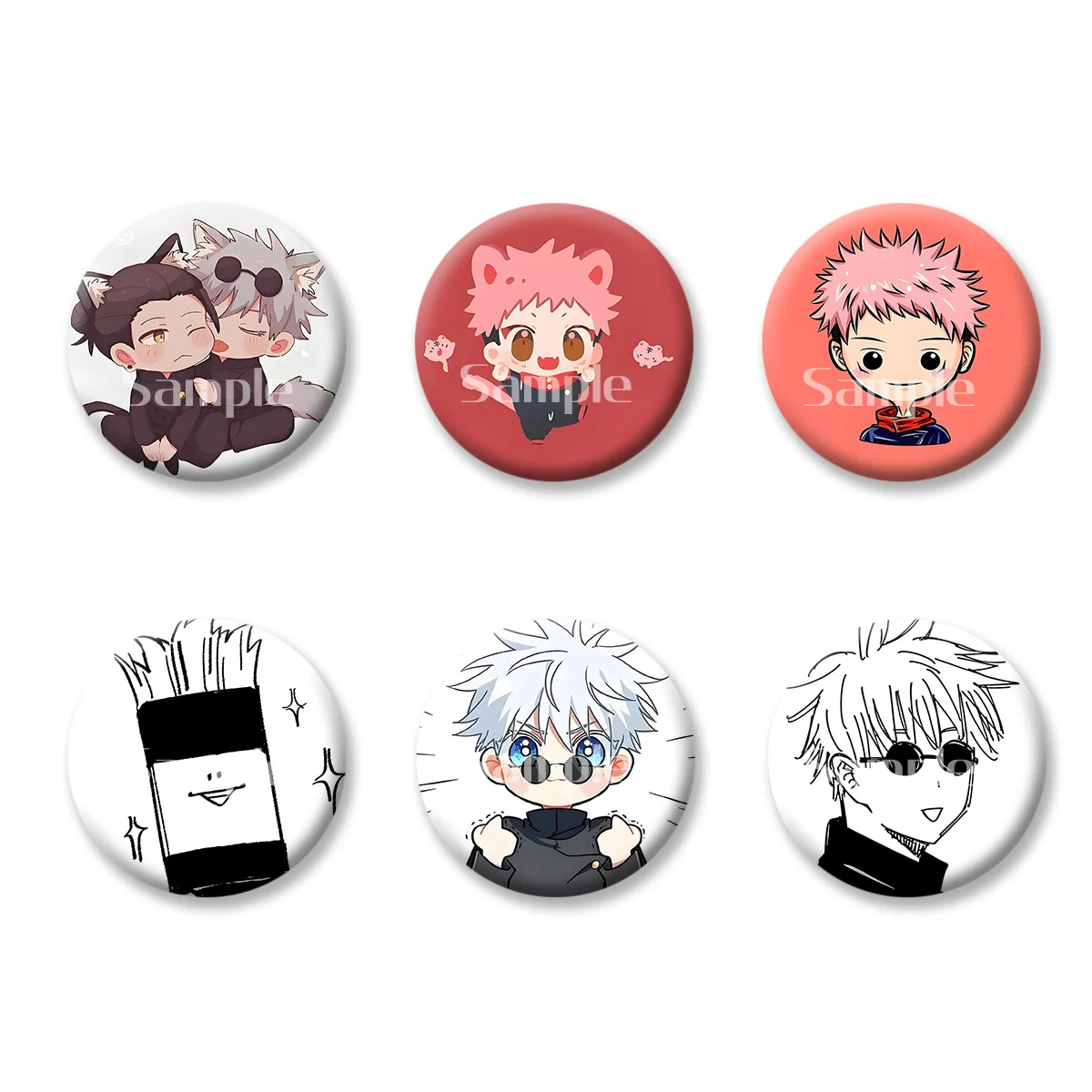 

Jujutsu Kaisen Itadori Yuji Gojo Satoru Flash Badge Keychains Makeup Mirror Fridge Magnet ACG Goods Anime Cartoon Peripherals