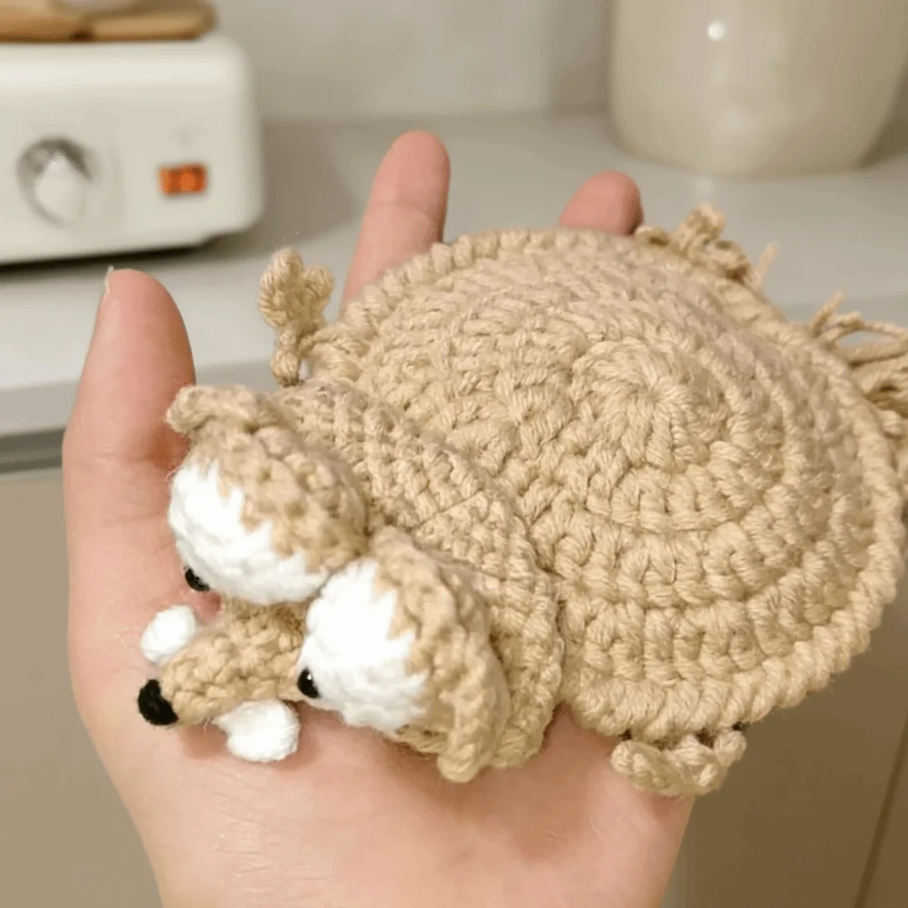 Gift Cartoon Crochet Squirrel Coasters Woven Funny Knitted Cup Mat Heat Resistant Crochet Coasters