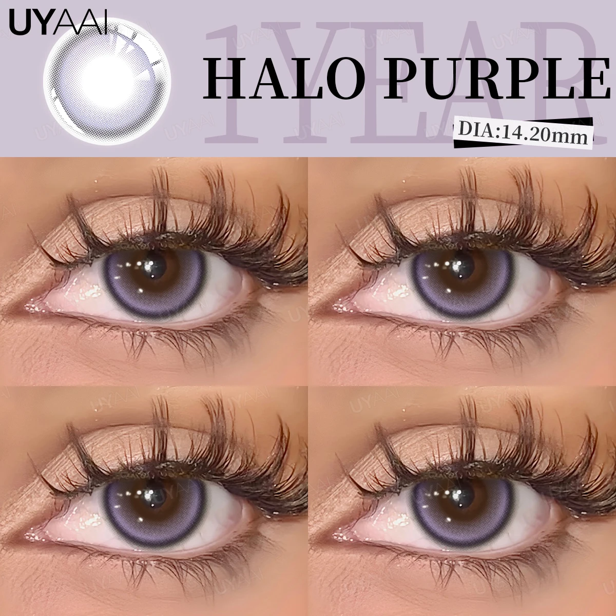 UYAAI 1 Pair Colored Contact Lenses for Eyes New Purple Lenses Cosmetics Blue Eye Lenses Color Natural Gray Lenses y2k Colorcon