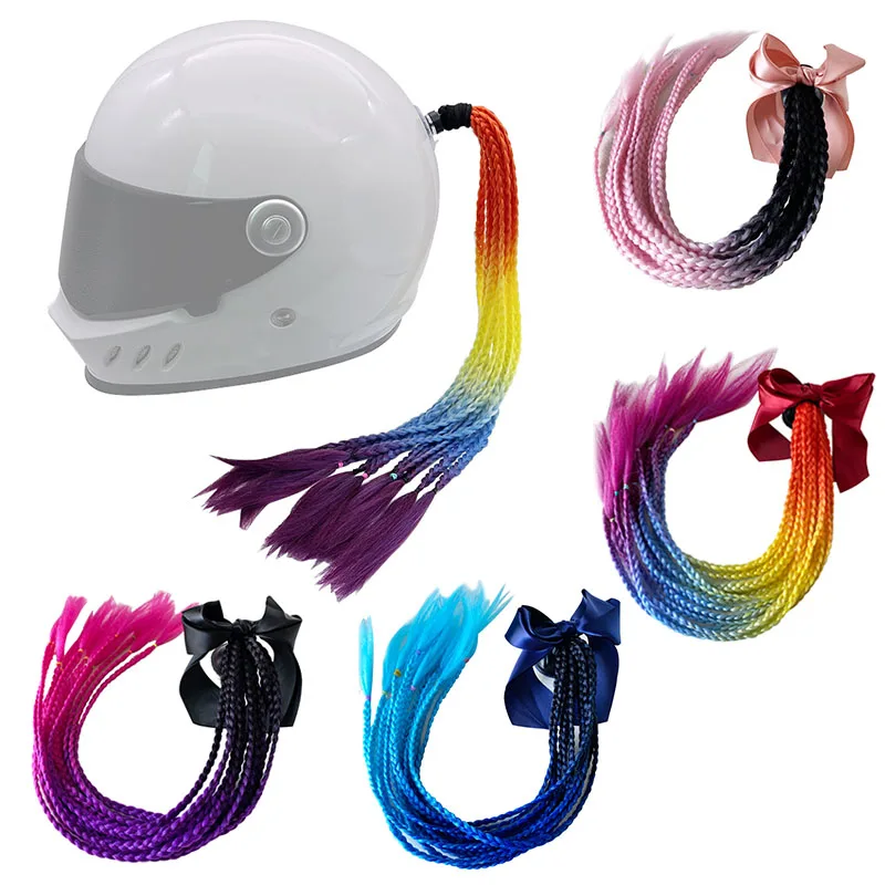 Helmet braid decoration motorcycle accessories bow dreadlocks