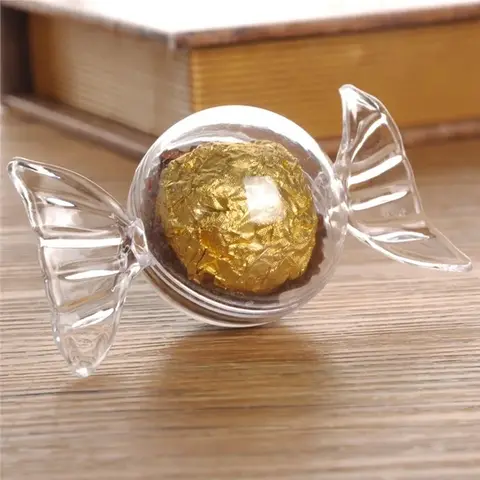 กล่องพลาสติกใสรูปลูกกวาด12ชิ้นของขวัญวันเกิดสุดสร้างสรรค์กล่องใส่ลูกกวาดสำเร็จการศึกษาสำหรับงานเลี้ยง