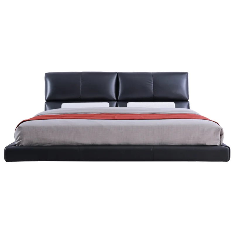 

Suspended real cowhide master bedroom high-end atmosphere brand bed luxury fashion modern