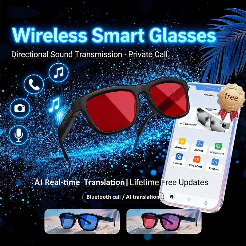 

Touch Smart Change Color Sunglasses Women Men 2025 AI Intelligent Translation Eyewear Wireless Bluetooth Call Music Sun Glasses