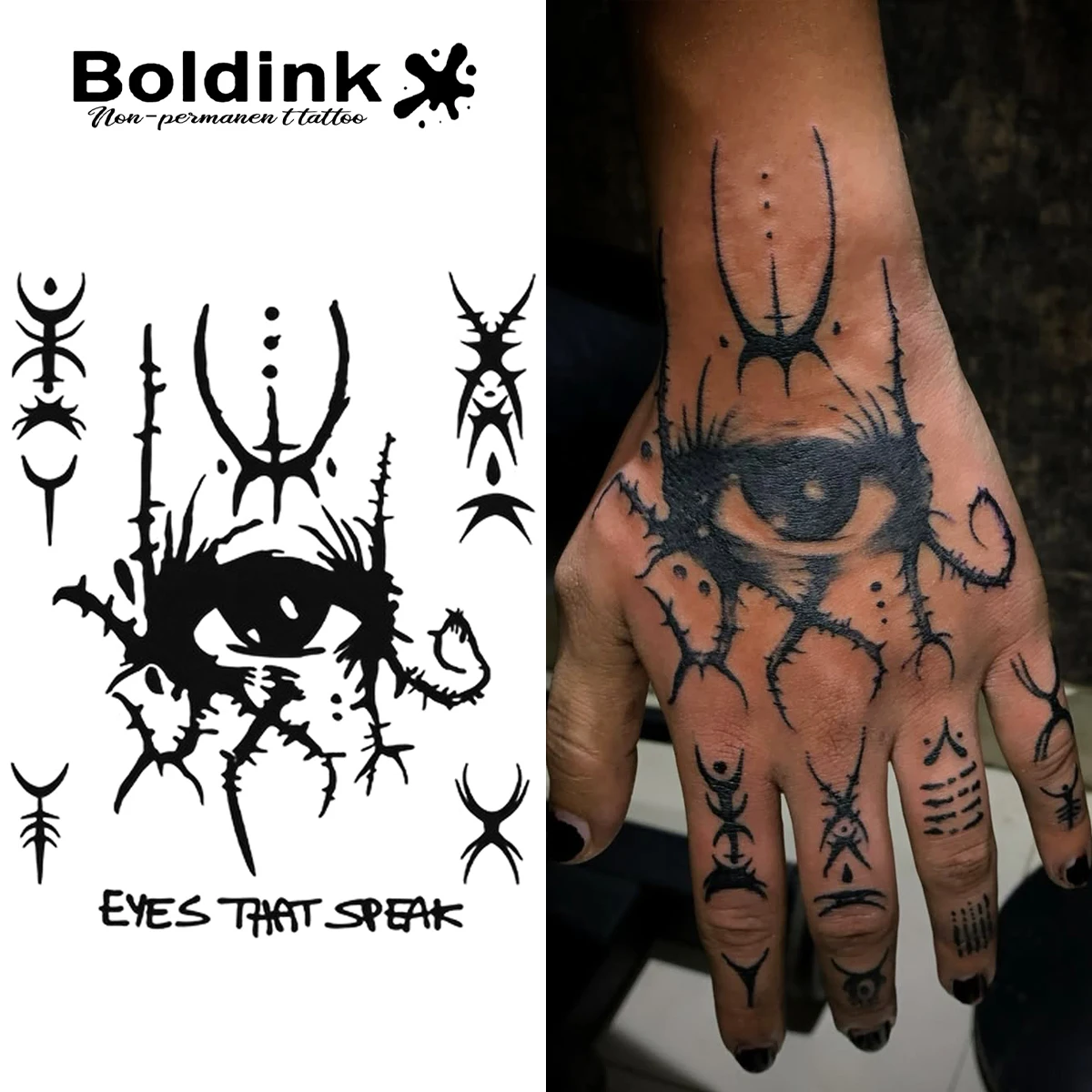 

Патч для татуировки Boldink Mystery Eye — говорящие глаза «EYES THAT SPEAK» | 1-2 недели, долговечный, водонепроницаемый