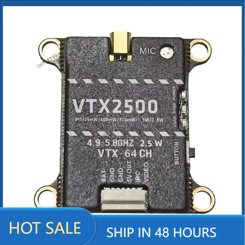 XINLIWEI VTX2500 High Power FPV Video Transmitter Receiver Module 4.9-5.8GHz 2.5W Adjustable 64CH Built-in MIC for Compatible