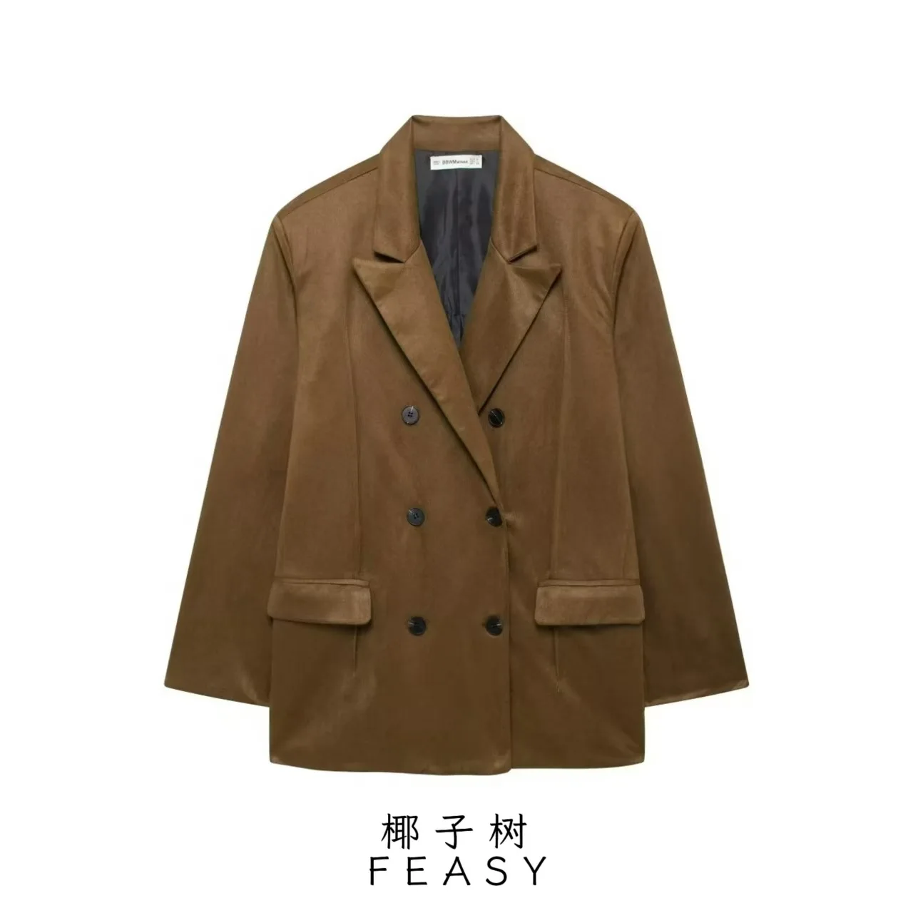 

Women's Suede Leather Coat Autumn Winter New Street Fashion European American Style by