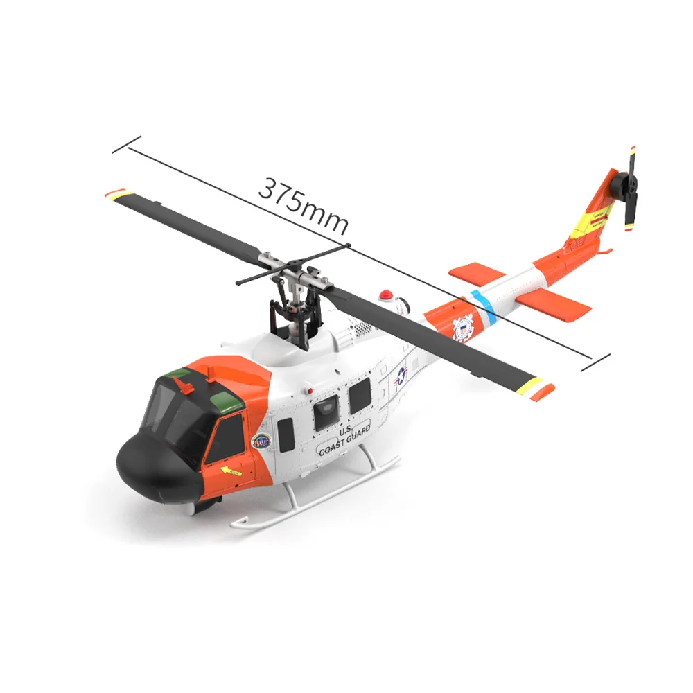 Yuxiang F07S Helicóptero de combate com controle remoto UH-1 Huey Modelo Avião Brinquedo de retorno automático para maiores de 14 anos