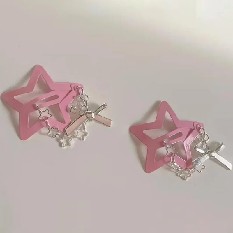Handmade 2pc Pastel Pink Star Hairclips Jewelry Hair Accessory