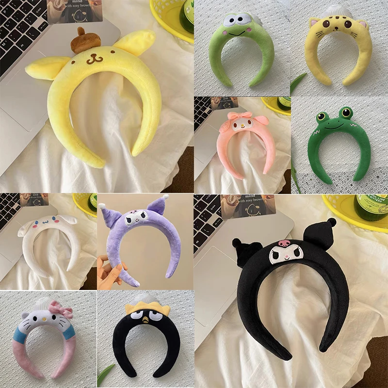 Hello Kitty Sanrio Plush Kuromi Headbands Women Cute Cinnamoroll Ears Hairband Girl My Melody Hair Accessories Kids Cosplay Gift