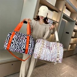 Fashion Striped Gym Bag for Women with Shoe Compartment Design for Yoga, Travel and Fitness Sports Bags Gym Backpack