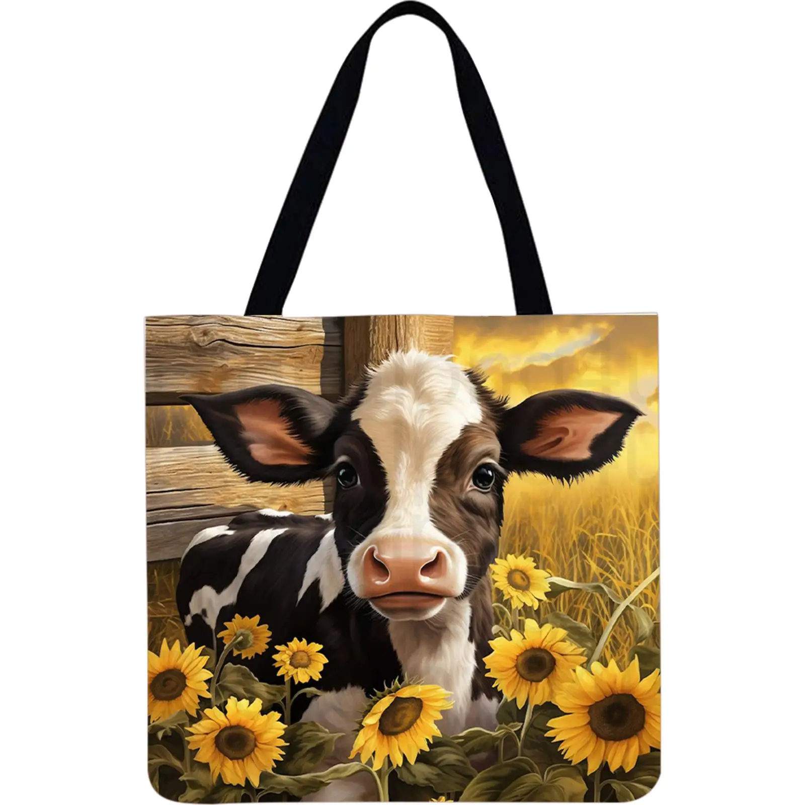 

4шт коровья большая вместительная льняная сумка-тоут