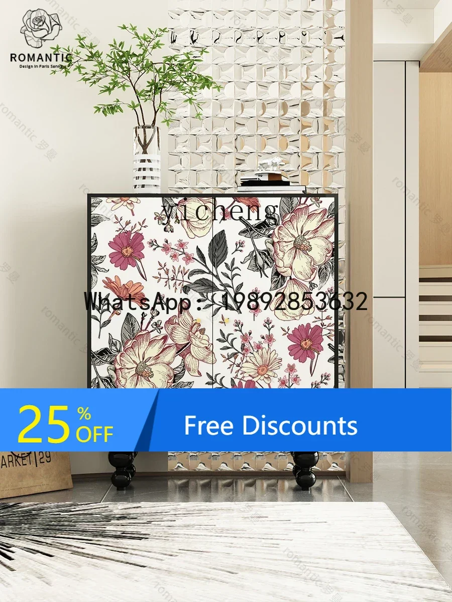 

LYY Домашний шкаф для обуви в кремовом стиле Домашний дверной проем Входной шкаф Встроенный настенный многофункциональный шкафчик для хранения