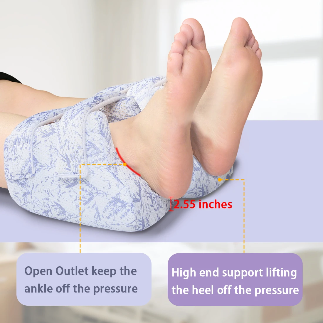 -ehucon-heel-protector-foot-wedge-pillow-to-relief-pressure-from-sores-and-ulcers-bedridden-heel-pain-foot-wedge-protector