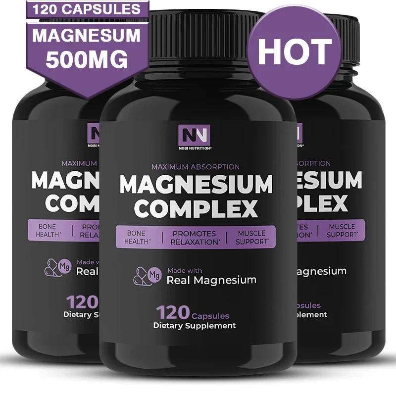 Magnesium Citrate Capsules | for Bone & Muscle Health, Plus Sleep, Relaxation & Stress Support Magnesium Oxide