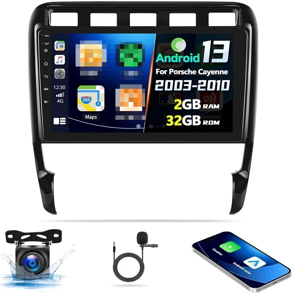 

For 2002-2010 Porsche Cayenne (High-End Models) Android13 In-Car Navigation System 9-in Built-in with CarPlay+Android Auto/2+32G