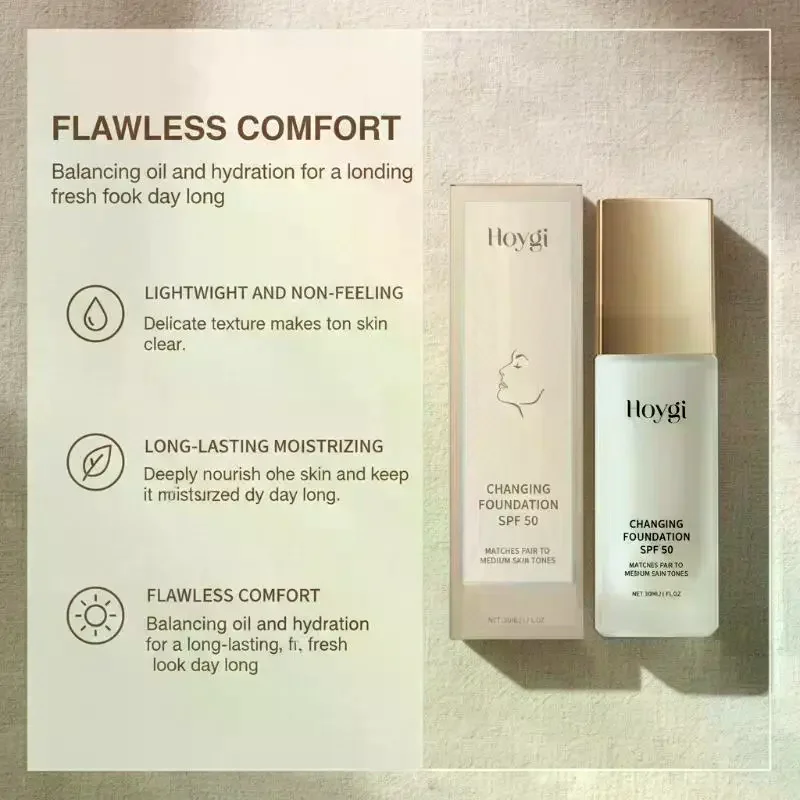 Oil Control Matte Foundation Concealer Lightweight Long Wearing Hydrating Soothing for Day and Night Makeup