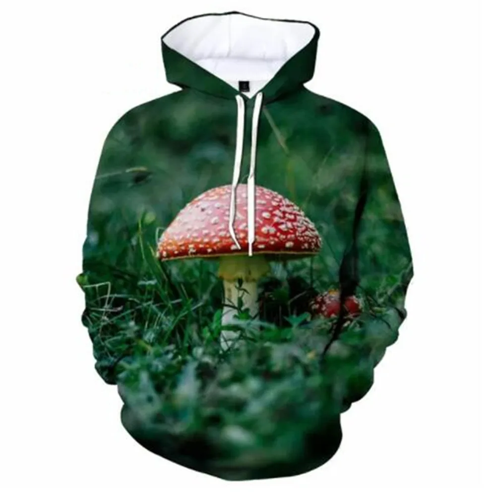 

Spring and Autumn Men's Hoodie Fun Mushroom Pattern Camo 3D Printing Hoodie Unisex Harajuku Street Leisure Sports Pullover