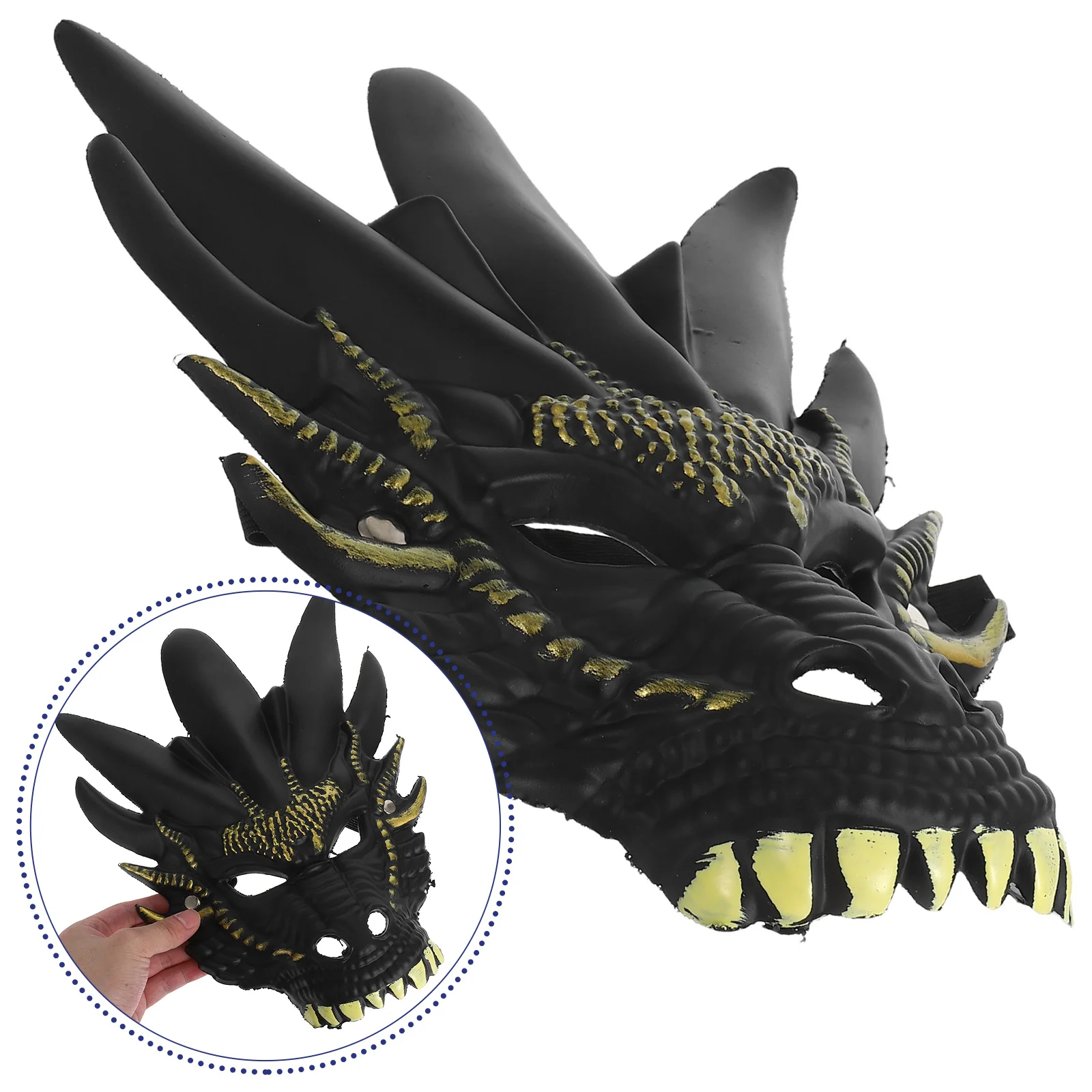 Máscara de cabeza de dragón: máscara de animal 3D realista para Halloween Cosplay mascarada fiesta Festival disfraz Unisex adultos niños
