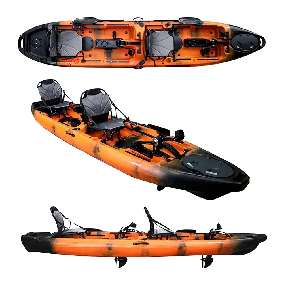 

Индивидуальный двухместный педальный лодочный мотор с приводом от ног, 2-тактный, для рыбалки, каякинга, производство Китай, с сертификатом CE, из LLDPE